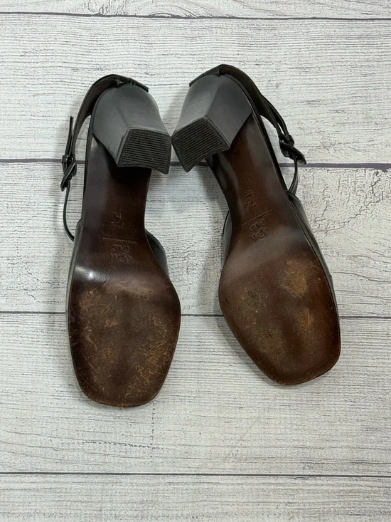 Joan & David Couture Black Leather Heels Ankle Strap Platform Sandals Size 7.5 - Picture 10 of 13